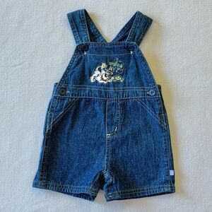 2011 Disney 101 Dalmatians Puppy & Turtle / Wanna Play? Denim Shortalls 3-6M